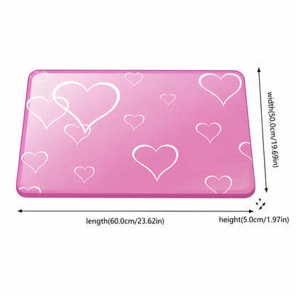 Cotton Cooling Dog Mat - Heart-Snap, Modern Geometric Design, Washable Non-Slip Pet Pad for Crate, Floor, Small to Large Dogs, Comfortable