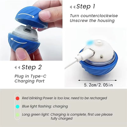 Automatic Interactive Dog Toy Ball Pet Chew Toy Rolling USB Rechargeable Bouncy Ball for Cats Dogs Self-Play Companion Gift