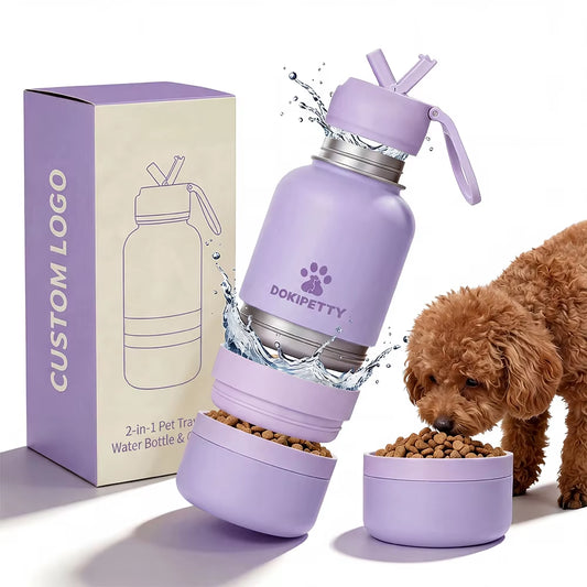 Best Selling Products 3 in 1 Type New Arrivals Outdoor Travel Walking Portable Pet Dog Water Bottle for Drinks Food