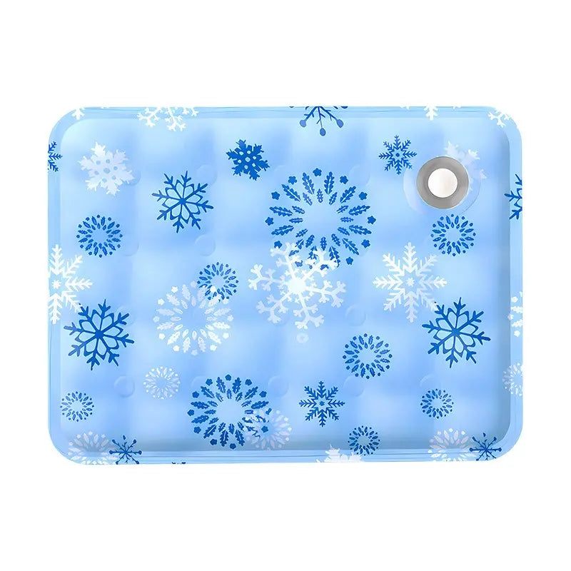 Cotton Cooling Dog Mat - Heart-Snap, Modern Geometric Design, Washable Non-Slip Pet Pad for Crate, Floor, Small to Large Dogs, Comfortable