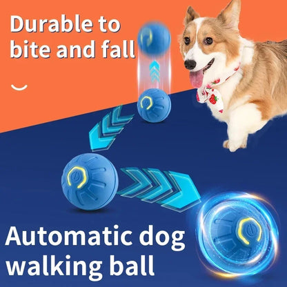 Automatic Interactive Dog Toy Ball Pet Chew Toy Rolling USB Rechargeable Bouncy Ball for Cats Dogs Self-Play Companion Gift