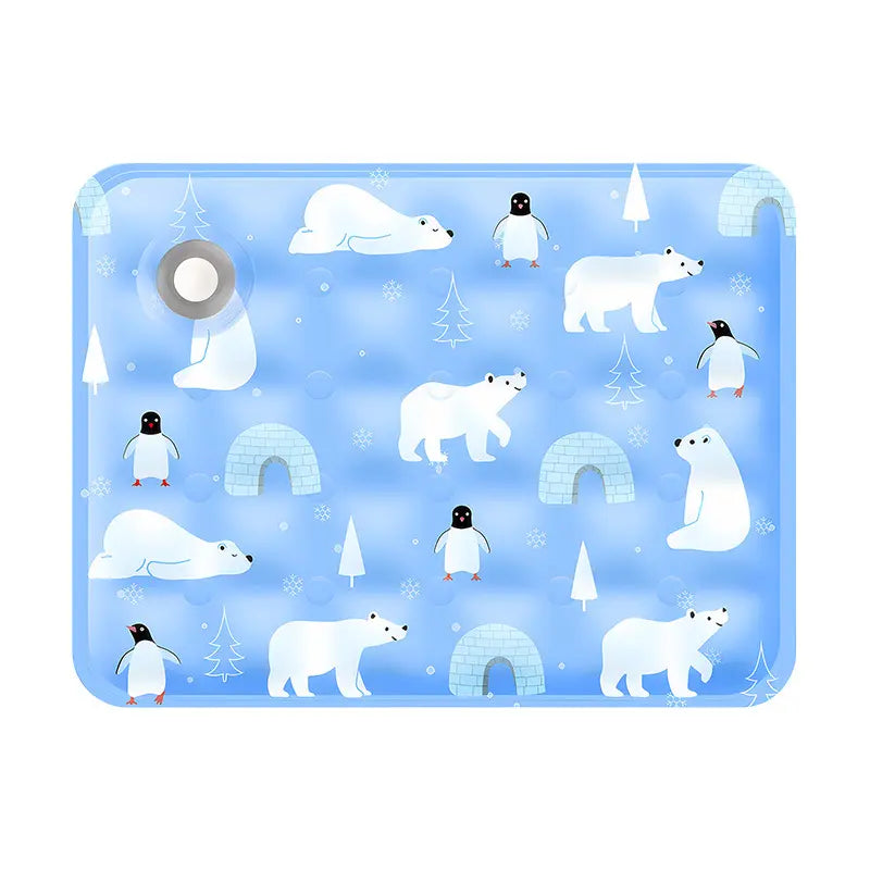 Cotton Cooling Dog Mat - Heart-Snap, Modern Geometric Design, Washable Non-Slip Pet Pad for Crate, Floor, Small to Large Dogs, Comfortable