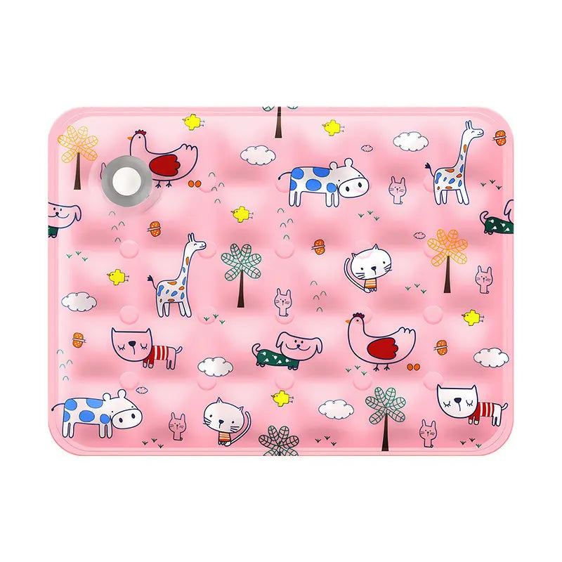 Cotton Cooling Dog Mat - Heart-Snap, Modern Geometric Design, Washable Non-Slip Pet Pad for Crate, Floor, Small to Large Dogs, Comfortable