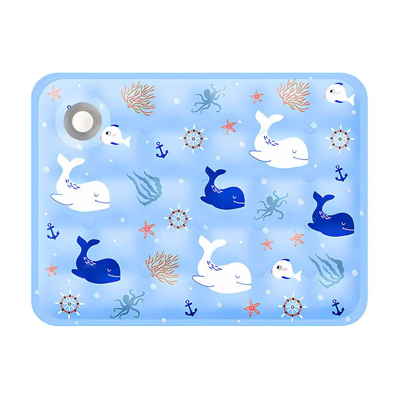 Cotton Cooling Dog Mat - Heart-Snap, Modern Geometric Design, Washable Non-Slip Pet Pad for Crate, Floor, Small to Large Dogs, Comfortable