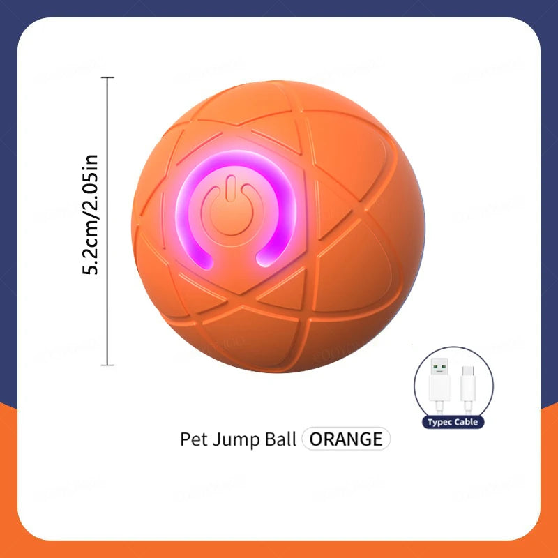 Automatic Interactive Dog Toy Ball Pet Chew Toy Rolling USB Rechargeable Bouncy Ball for Cats Dogs Self-Play Companion Gift