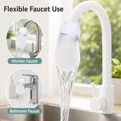 [Fits Faucets < 1"] 50 Cotton Filter Bags Disposable Cotton Faucet Filter Bags with 5 Fastening Straps, Splash-Reducing Tap Water Sediment Filter Sock with Elastic Cuff for Kitchen & Bathroom Faucets