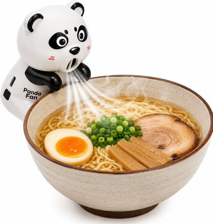 Panda Cup-Mounted Fan Hair Dryer Adhesive Mini Plastic Fan Cooling Bowls Soup Noodles Ramen Three Wind Speed Settings USB