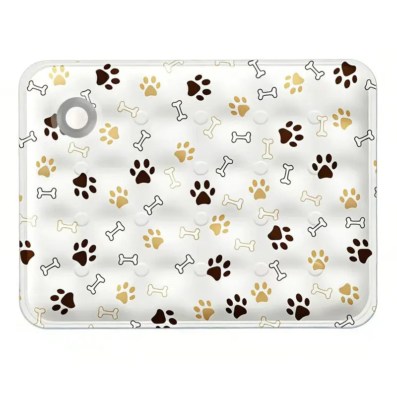 Cotton Cooling Dog Mat - Heart-Snap, Modern Geometric Design, Washable Non-Slip Pet Pad for Crate, Floor, Small to Large Dogs, Comfortable