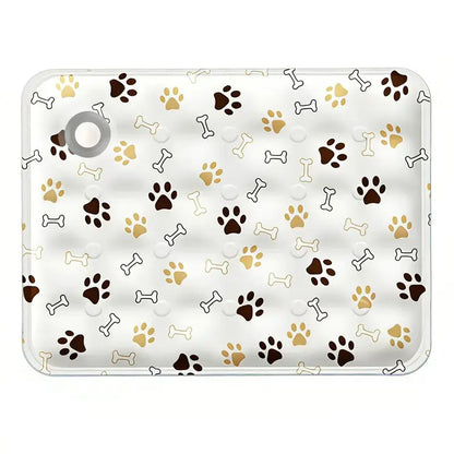 Cotton Cooling Dog Mat - Heart-Snap, Modern Geometric Design, Washable Non-Slip Pet Pad for Crate, Floor, Small to Large Dogs, Comfortable