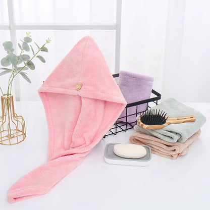 Microfiber Hair Drying Bath Towel Colorful Fast Absorptive Headbands Hair-Drying Turban Wrap for Personal Care