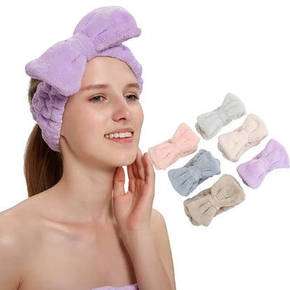 Microfiber Coral Fleece Soft Hair Band Towel Non-Slip Yoga Exercise and Makeup Facial Headband Bath Accessory