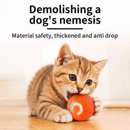 Automatic Interactive Dog Toy Ball Pet Chew Toy Rolling USB Rechargeable Bouncy Ball for Cats Dogs Self-Play Companion Gift
