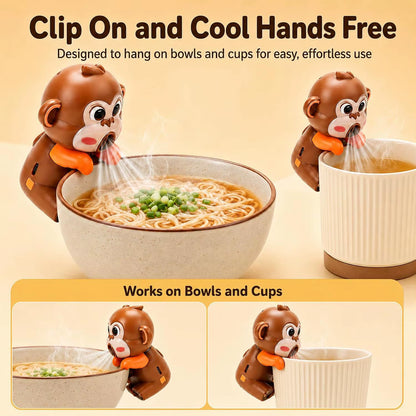 Panda Cup-Mounted Fan Hair Dryer Adhesive Mini Plastic Fan Cooling Bowls Soup Noodles Ramen Three Wind Speed Settings USB