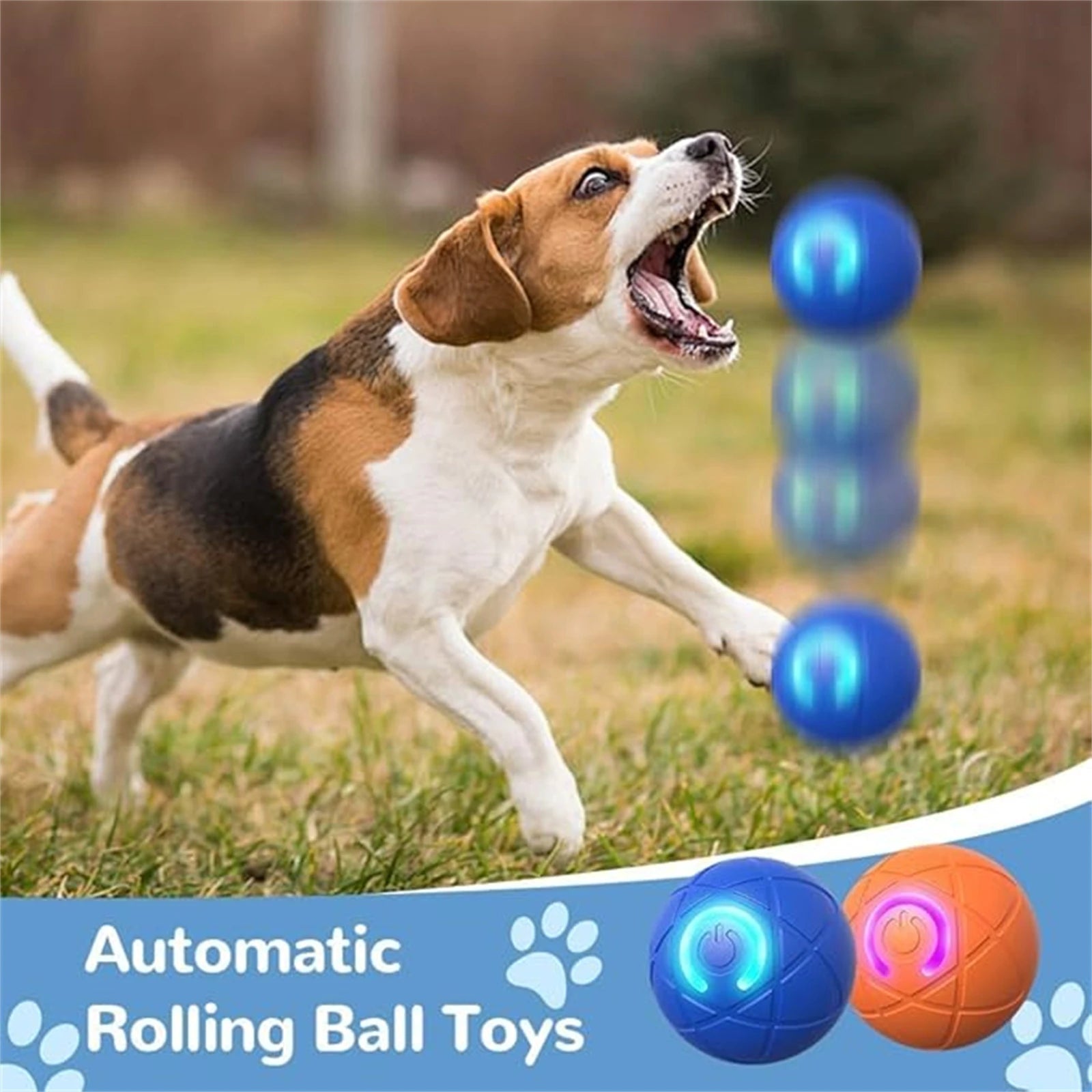Automatic Interactive Dog Toy Ball Pet Chew Toy Rolling USB Rechargeable Bouncy Ball for Cats Dogs Self-Play Companion Gift