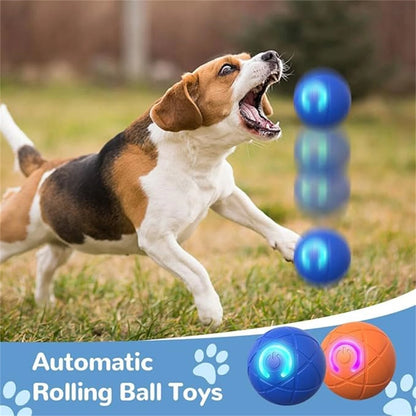 Automatic Interactive Dog Toy Ball Pet Chew Toy Rolling USB Rechargeable Bouncy Ball for Cats Dogs Self-Play Companion Gift