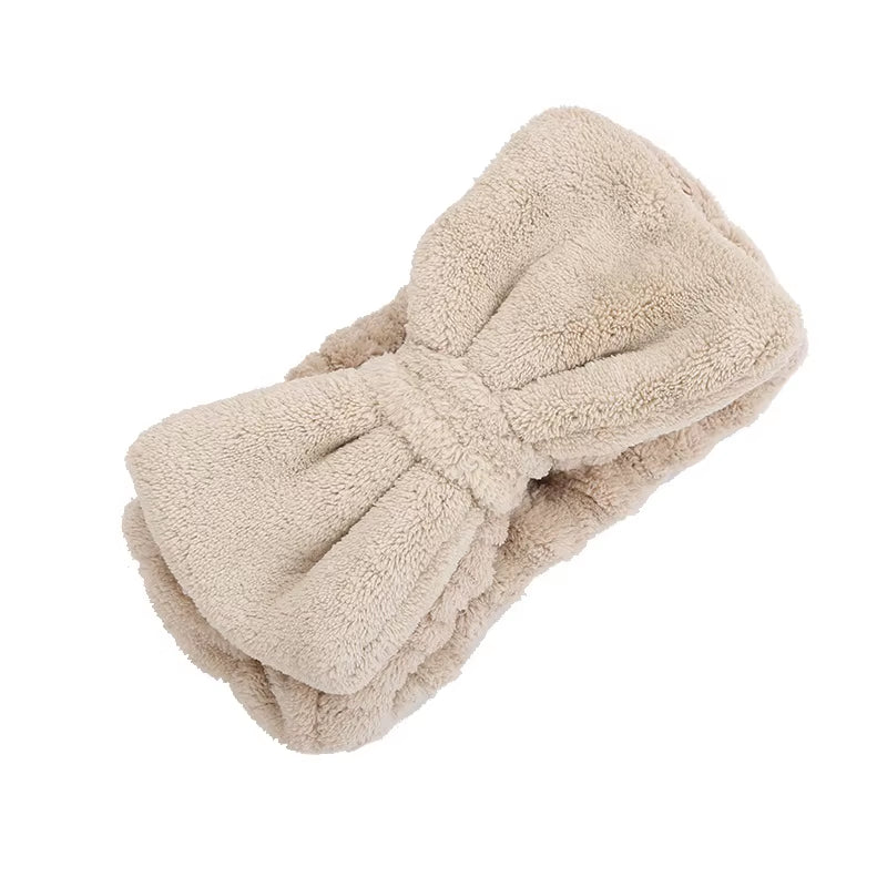 Microfiber Coral Fleece Soft Hair Band Towel Non-Slip Yoga Exercise and Makeup Facial Headband Bath Accessory