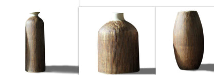 Creative Chinese Style Vase Three-piece Set Simple And Fashionable Wood Grain