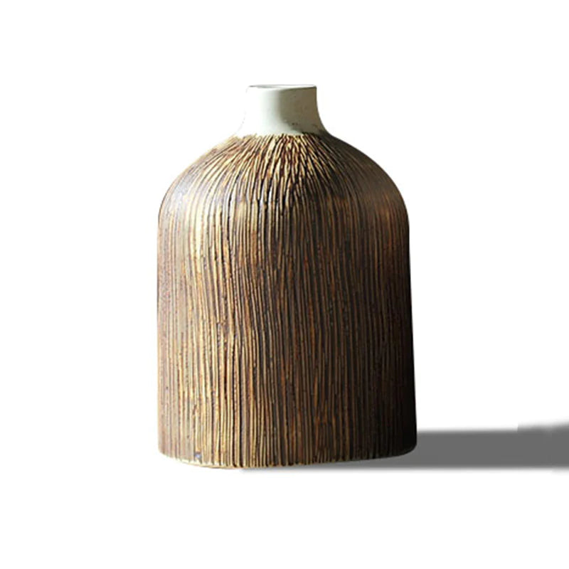 Creative Chinese Style Vase Three-piece Set Simple And Fashionable Wood Grain